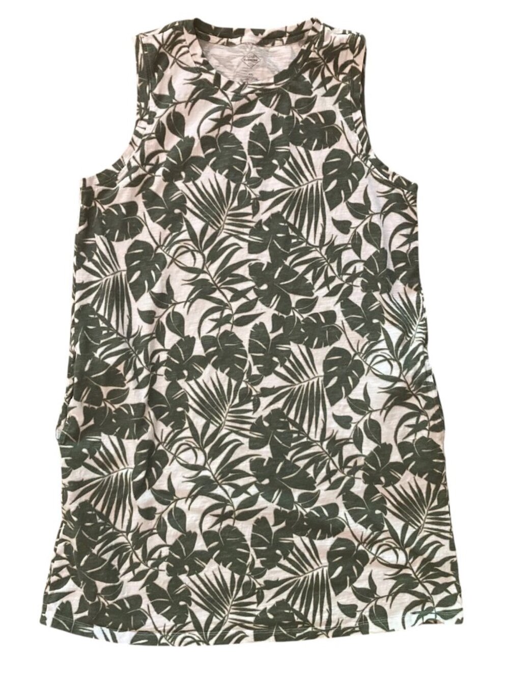 Women's ST. JOHN'S BAY Tropical Monstera Palm Leaf Print Sleeveless Dress Sz XXL